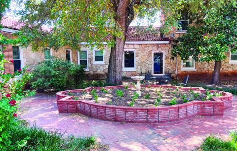 Wellington’s Gail Coleman recalls The Garden Club previously planting flowers in the courtyard of the old hospital, including her grandmother, Mrs. Emma Henard, Mrs. Annie Hill, Mrs. Ann Fires and others. Coleman contributed to the recent renovation of the courtyard along with the nursing staff.