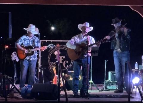 The Flying Cowboy - Roy Lee performs at the Childress Amphitheater in Fair Park last Saturday.