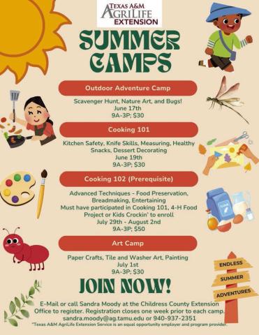 Childress County AgriLife Extension Service to host summer camps