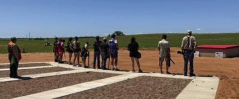 Collingsworth 4-H Shooting Sports participants warm up at Wellington Gun Club for the recent mid-July Texas 4-H Shooting Sports State Games. Courtesy Photo