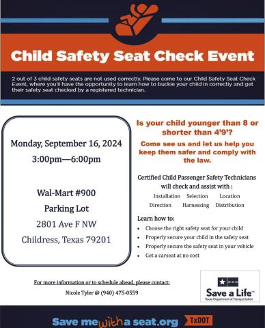 TxDOT offering free child car seat inspections to save young lives
