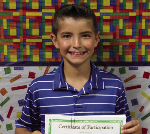 QuayBruceparticipatedinBeefCattle, Consumer Education, Entomology, Food and Nutrition, Meat Science, Photography and Promote 4-H, as well as received Perfect Attendance and was Elementary Club President.