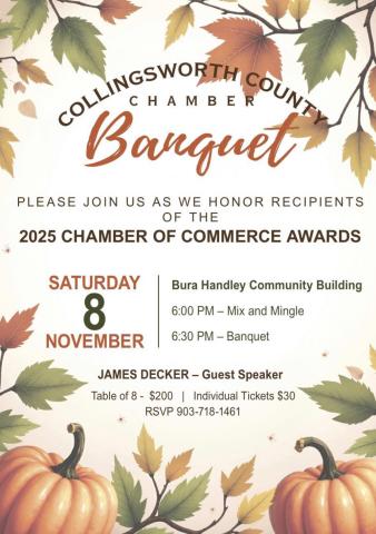 Collingsworth Chamber to Headline Goes Here conduct Awards Banquet