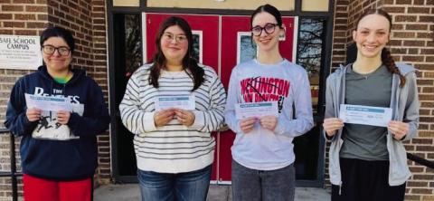 Angel’s Subs & Sweets and Brother-Sisters of Our Military Adventures (BOOM) continue to team up in 2025 to give away free lunch gift certificates to Wellington High School students. Recent winners include Lilianah Rodriguez, left, Cheyenne Green, Charlee Bodine and Taytum Kane.