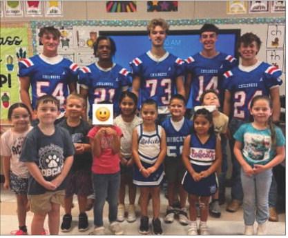 Bobcat football players visited and connected with elementary students August 28. CHILDRESS ELEMENTARY