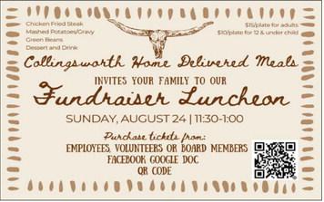 Collingsworth County Home Delivered Meals plans chicken fried steak luncheon fundraiser