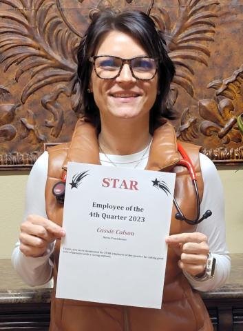 Colson earns fourth quarter STAR award