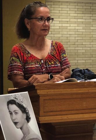 Karen Caldwell delivers a most notorious tribute to Queen Elizabeth II during a recent gathering of Wellington Methodist Women. “Not that we are competent in ourselves to claim anything for ourselves, but our competence comes from God,” II Corinthians 3:5, a Bible verse that Caldwell referred to in her description of how the Queen lived her life, states. The Red River Sun/Bev Odom
