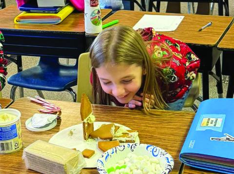 Fifth graders create gingerbread houses