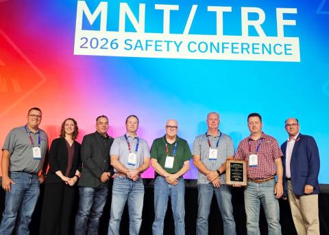 Childress TxDOT personnel attending the safety conference included (starting fourth from the left) Matthew Hebstritt, Director of Operations; Darwin Lankford, District Engineer; Bill Thompson, Transportation Specialist; and Steven Ferguson, Maintenance Administrator. TXDOT PHOTO