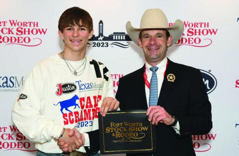 Childress’ Drake Rabe wins 2023 Fort Worth Calf Scramble Scholarship