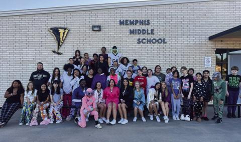 Memphis Middle School cozies up on Pajama Day