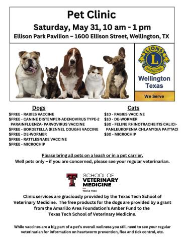 Wellington Lions slate pet clinic