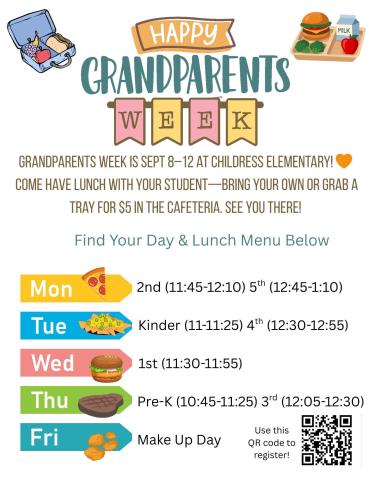 Childress Elementary School to celebrate Grandparents Week