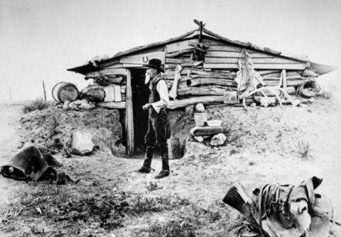 A dugout near Hall County. Photos from the collection of John R. Ballew