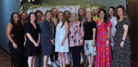 Family and friends gather to shower Kenna Darrow, bride-elect of Tyler Smith, with love and best wishes at a beautiful wedding shower held on Sunday, April 27 at the Lewis Building. Courtesy Photo