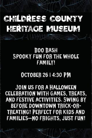 Childress County Heritage Museum to host Halloween Boo Bash