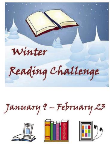 Visit Collingsworth Public Library, 711 15th St., to pick up a 2023 Winter Reading Challenge log. Join anytime during the time frame, which spans through Thursday, Feb. 23. The 15 reading categories range from a book with a color, number, name or animal in the title to a book from a series one has not previously read. For more information, visit Collingsworth Public Library on Facebook, email library79095@gmail.com or call 806-447-3183. Courtesy Image