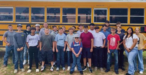 Childress High School FFA students recently attend Greenbelt District Greenhand Camp, an event designed for first-year FFA members, Tuesday, Aug. 30 in Roaring Springs. Photo Courtesy of Childress High School