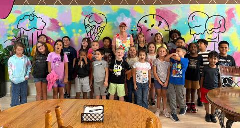 Austin Elementary students who met their first six-weeks AR point goal and accuracy goal enjoyed a field trip to Stocking’s Ice Cream Parlor in Clarendon, sponsored by K. Huddleston. MISD PHOTO