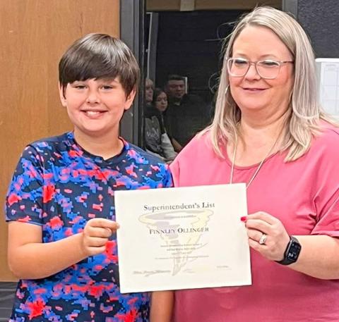 Finnley Ollinger, third grade
