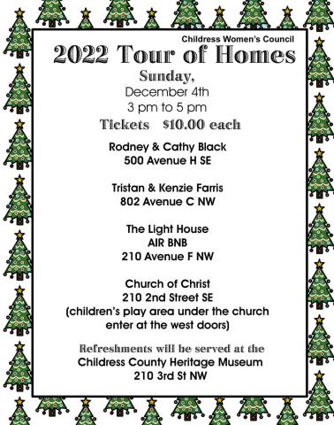 Childress Women’s Council  to hold annual Tour of  Homes this Saturday