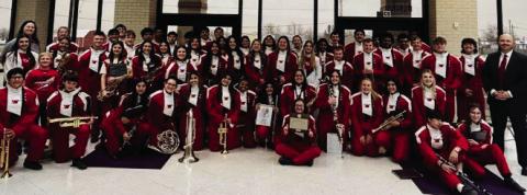 For Rocket Regiment Director Justin Mixon’s last contest before he departs for his new Wellington City Manager position, the band competed in the Spring UIL Contest in Panhandle on Tuesday March 4, earning scores of 2-1-2 for the on-stage performance, and 1-1-1 for sight reading. Rocket Regiment