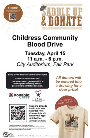 Saddle up and donate at Childress Community Blood Drive