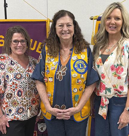 Lion Margret Wood introduces Cristin Davis, left, and Tina Souder during a recent Wellington Lions Club meeting. Promoters of Hopeful Horizons Outreach, the Mission Statement of the nonprofit organization is to increase access to mental health services, education, support, and community outreach opportunities for underserved individuals and families throughout the Texas Panhandle. COURTESY PHOTO