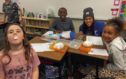 Elementary students ignite senses during snow day