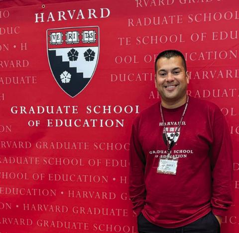 One of 30 principals from traditional and charter school districts across Texas selected by the nonprofit Charles Butt Foundation, Wellington High School Principal Jermaine Cantu has just returned from a weeklong summer institute at the Principals’ Center at the Harvard Graduate School of Education. Courtesy Photo