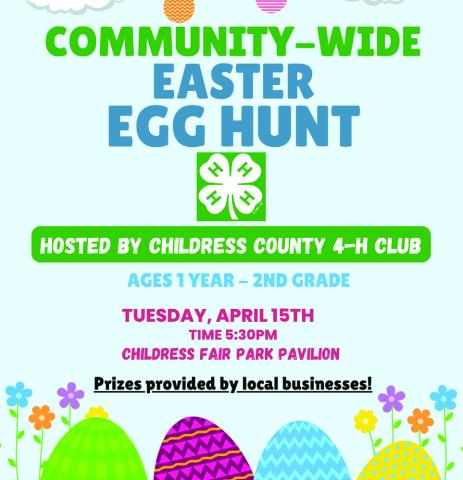 Childress County 4-H Club to host Community-Wide Easter Egg Hunt
