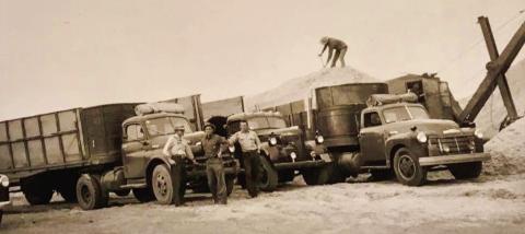 Workers at the Memphis Cotton Oil Mill unload seed.