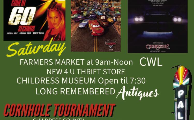 The Palace Block Party, a Palace Theater event, held in conjunction with the Childress Cam Winders Show and Shine Car Show, will be held at 4:30 p.m. Saturday, July 6 on Main St. Graphic Courtesy of Palace Theater