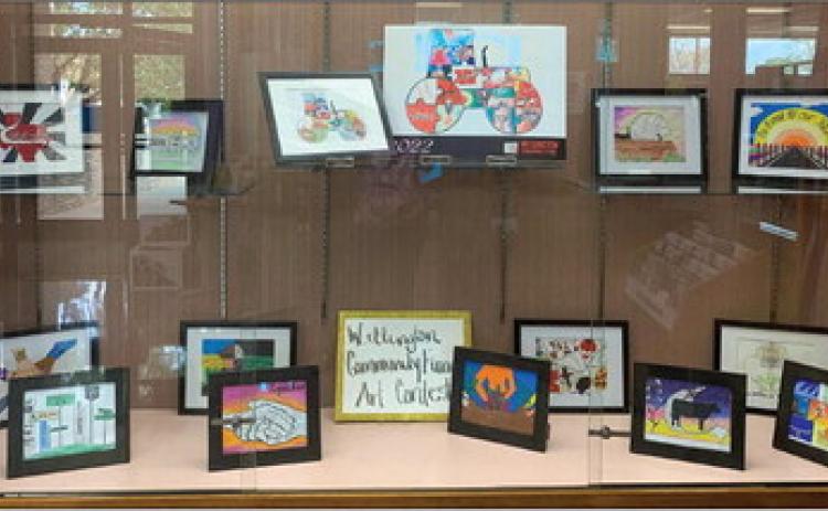 Angelica “Jelly” Garcia’s tractor mosaic takes Wellington Community Fund’s yard sign contest honor for 2022. Artwork is currently exhibited in the entry of the Collingsworth Public Library. Courtesy Photo