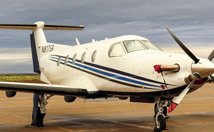 A Pilatus PC-12 flew in from Addison to drop off passengers, staying overnight. Tiffany Tully