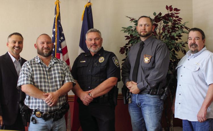 Childress Police Department Chief Bill Bridgwater, center, announced his resignation to the City of Childress City Council Monday, Dec. 9. The Red River Sun/Elizabeth Tanner