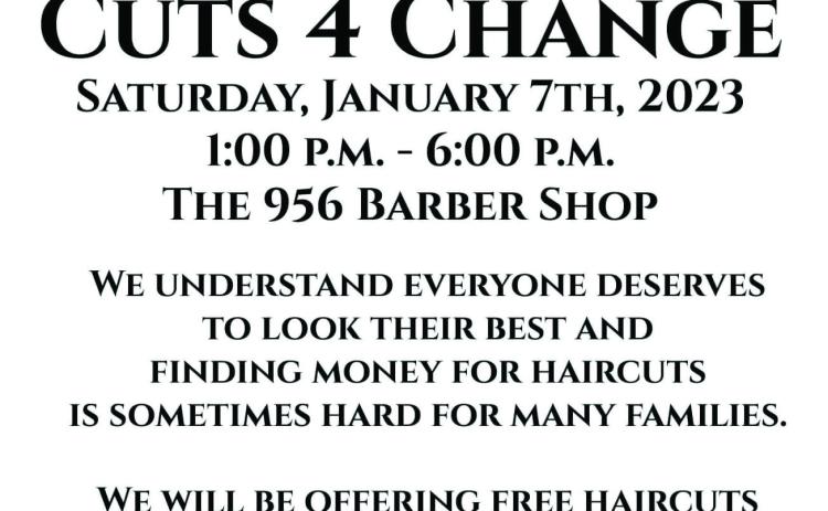 The 956 Barber Shop, partnered with Downtown Fades, will offer free haircuts from 1-6 p.m. Saturday, Jan. 7. Graphic Courtesy of The 956 Barber Shop, Downtown Fades