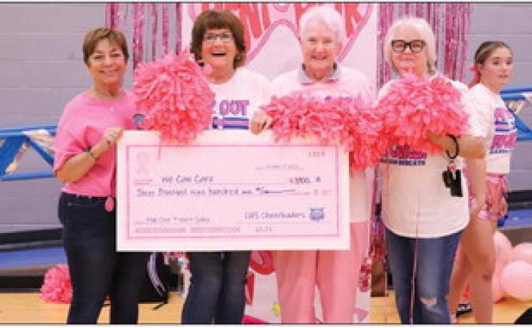 Childress cheerleaders donate over $3,000 toWe Can Care