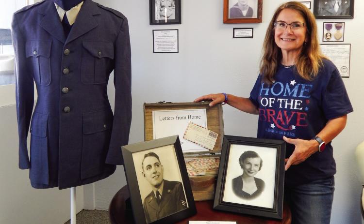 Caldwell exhibits her father’s letters to her mother during the Korean Conflict