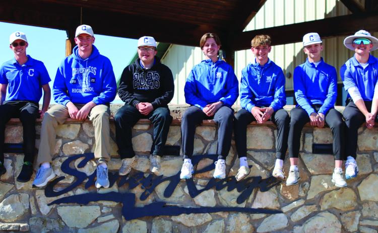 The Childress Bobcat golf team takes a fifth-place team finish at the recent Childress Invitational Tuesday, March 4 at Stoney Ridge Golf Course in Childress. As an individualist, Tyler McGee, second from left, took bronze. Childress High School Yearbook Staff