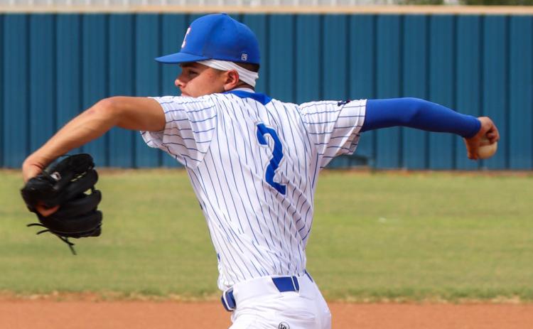 Childress’ Luke Rodriguez surrenders four hits and seven runs, striking out seven and walking three, against Dalhart. Childress High School Yearbook