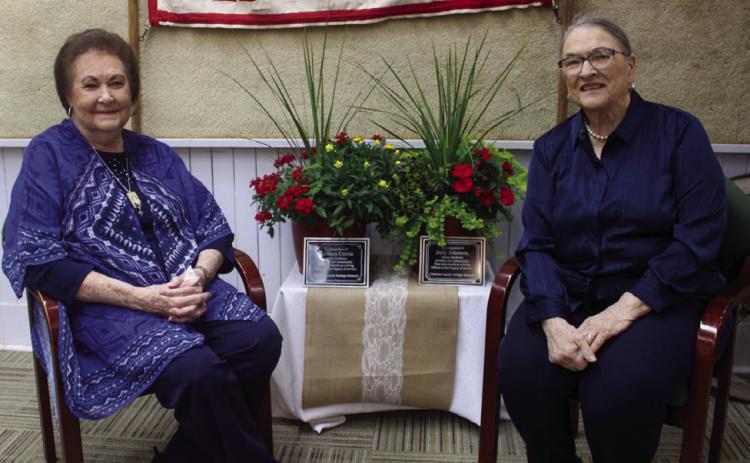 Childress County Heritage Museum dedicates trees to former board members Barbara Currie, Judy Johnson