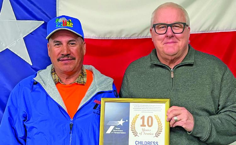 TxDOT Childress District presents service awards to employees