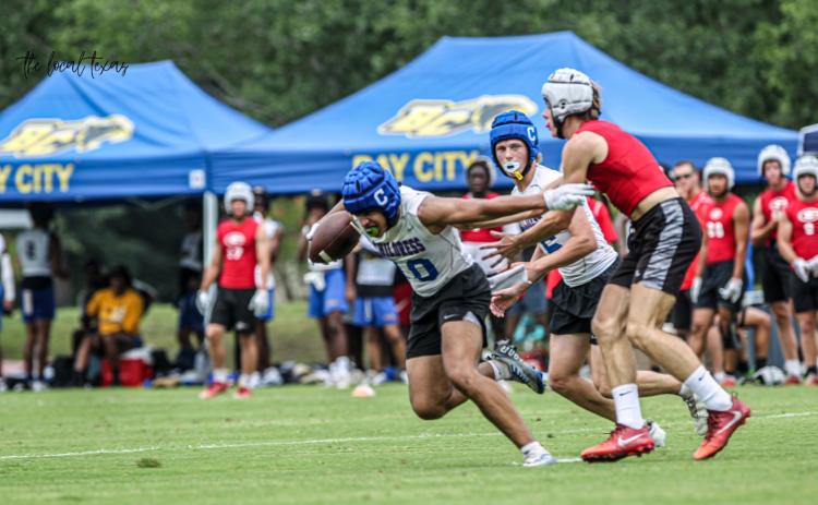 The Childress Bobcats compete in pool play during the 25th Annual 7-on-7 State Football Tournament Thursday, July 22 at Veterans Memorial Park in College Station. The Red River Sun/Nicole Dill