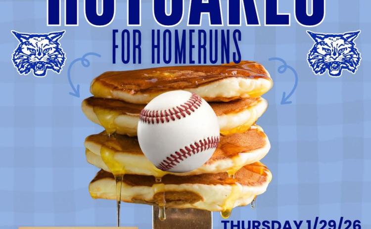 With baseball season on the horizon, the Childress Bobcat Baseball program is gearing up to host their annual Hotcakes for Homeruns fundraiser from 6:30-8 p.m. Thursday, Jan. 29 at the First Baptist Church Fellowship Hall. Tickets, available for $10 per plate, can be purchased from any Bobcat baseball player. Children’s tickets can be purchased for $5 with an adult plate. Childress Bobcat Boosters
