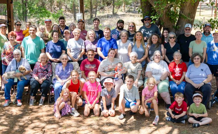 The Langley family gathers amongst Collingsworth County cottonwoods for its 73rd annual reunion. COURTESY PHOTO