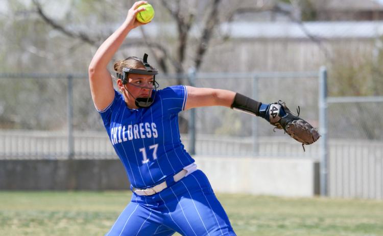 Childress’ Ansley Parr is named the Texas High School Softball 3A Pitcher of the Week, announced Wednesday, April 22. In 12 innings, Parr allowed two hits, one run and one walk, while striking out 34. COURTESY PHOTO