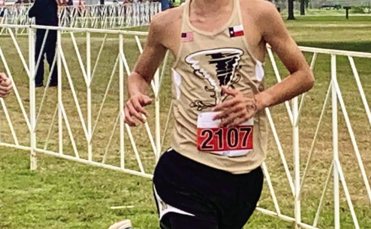 Memphis senior Ryder Robison competes in the UIL State Cross Country Championships Saturday, Nov. 4 at Old Settlers Park in Round Rock. Robison finished in 30th place with a personal best of 17:12.50. Photo Courtesy of Memphis ISD