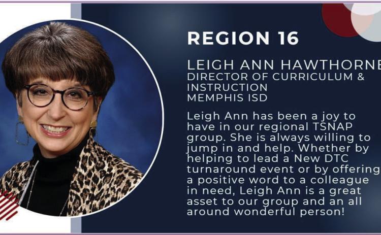 Memphis ISD’s Hawthorne earns Region 16 TSNAP Award